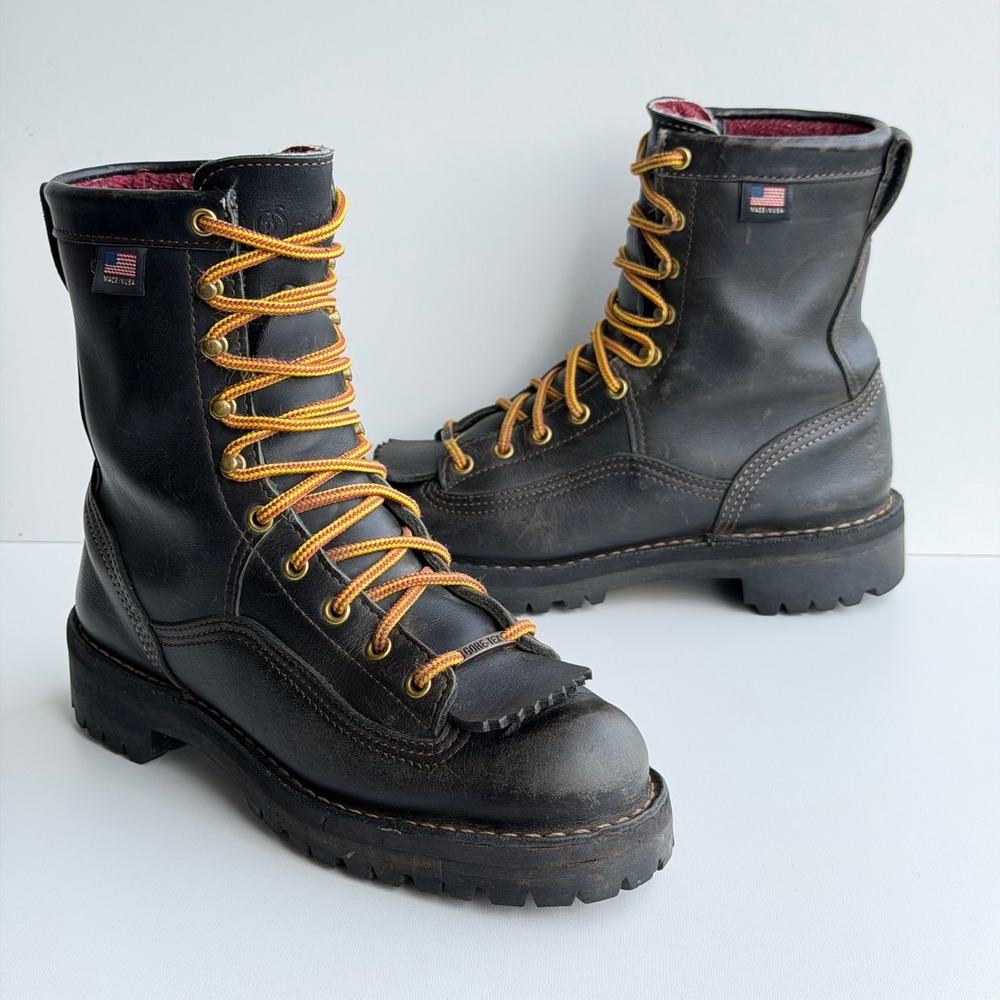 Danner Rain Forest Work Boots Womens 8 Black Leather Gore-Tex Waterproof 15100